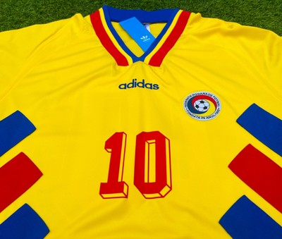 Maillot Domicile Roumanie 1994 Rétro - Hagi #10 - Taille Adulte - Neuf