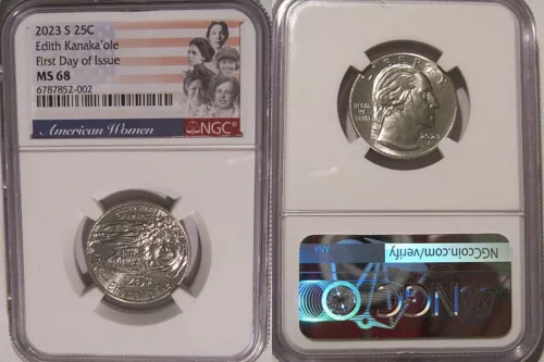 2023 S Edith Kanaka'ole 25c NGC MS68 American Women Quarter FIRST DAY ISSUE
