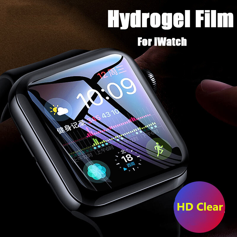 Screen Protector for Apple Watch 45MM 44 Series 7/6 TPU Clear Film for iWatch 49-image