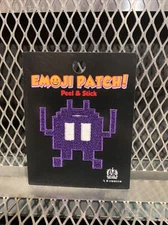 ALIEN SPACE INVADERS EMOJI Patch 2 1/2" Embroidered Peel & Stick US COMPANY