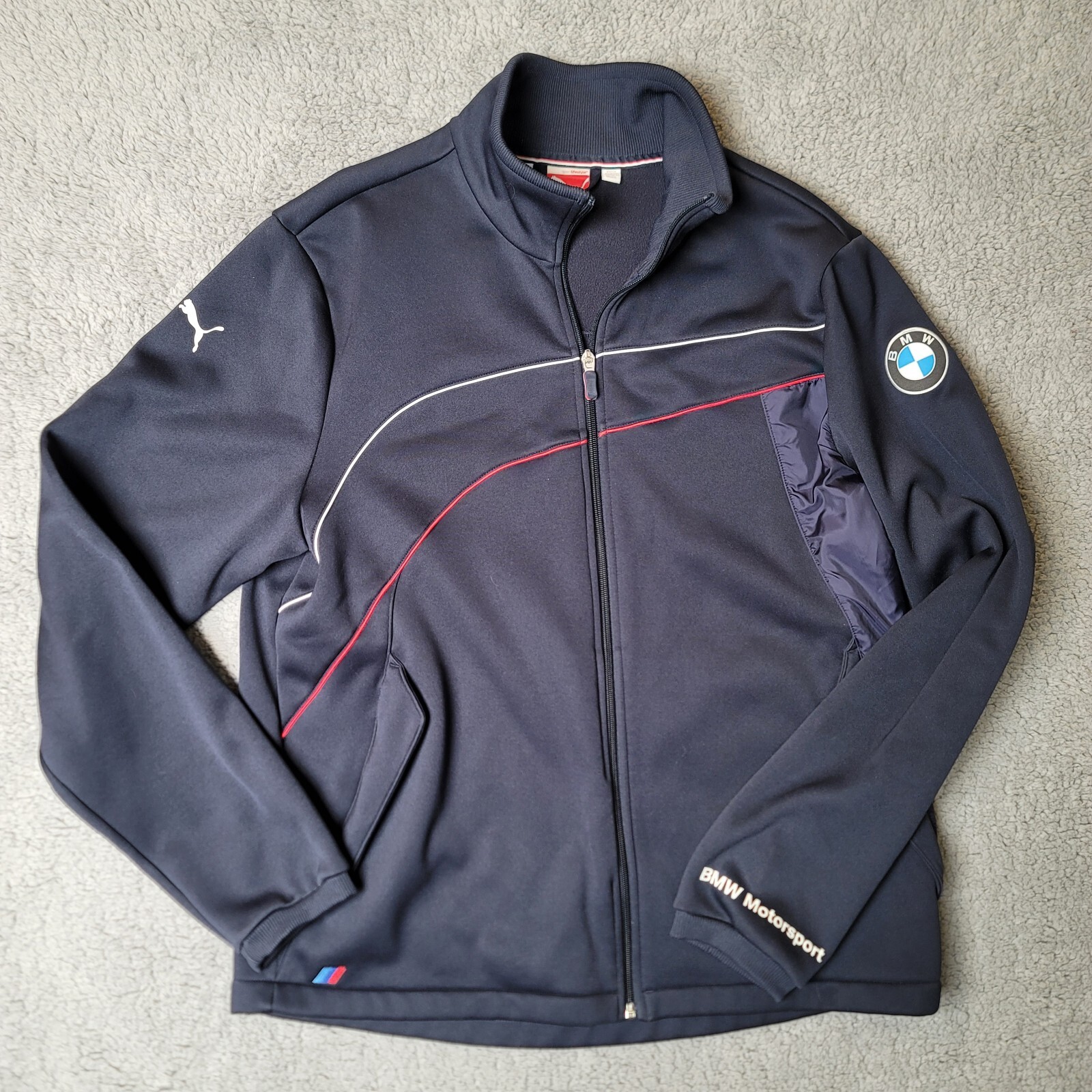 BMW Men's Racing Jacket By Puma Large Full Zip Midnig… - Gem