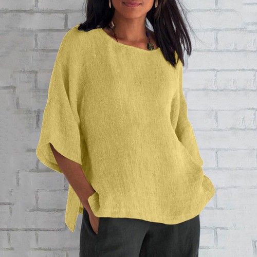 Women's Oversized T Shirts Half Sleeve Round Neck Summer Tops Casual Loose Tee - Picture 46 of 49