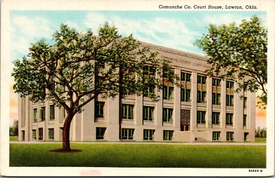 OK - Comanche County Courthouse Lawton, Oklahoma Vintage Linen Postcard