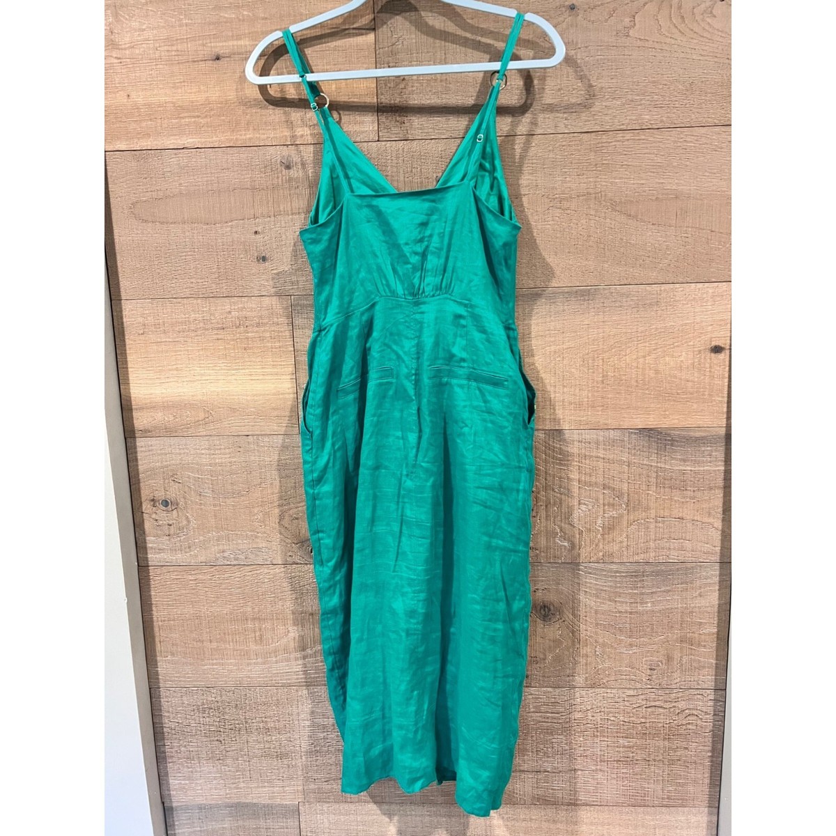 Reiss Kay Sleeveless with Pockets green Linen Dress Size 4 | eBay