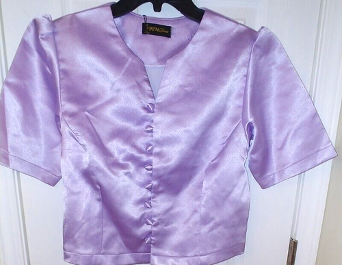 PPM Dress Women's Silky Satin Blouse V-NeckButton Up Satin Button Size XL - 第 1/5 張圖片