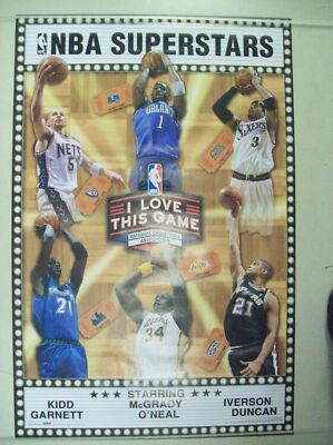 KIDD GARNETT MCGRADY O'NEAL IVERSON DUNCAN Vintage NBA POSTER
