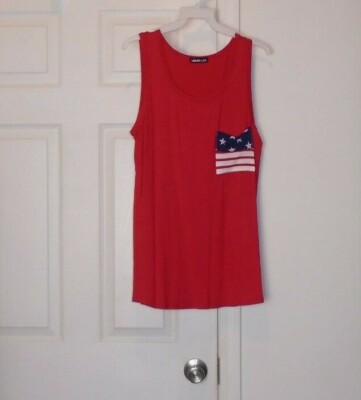 Heimish U.S.A Women Red Tank Top asst sizes