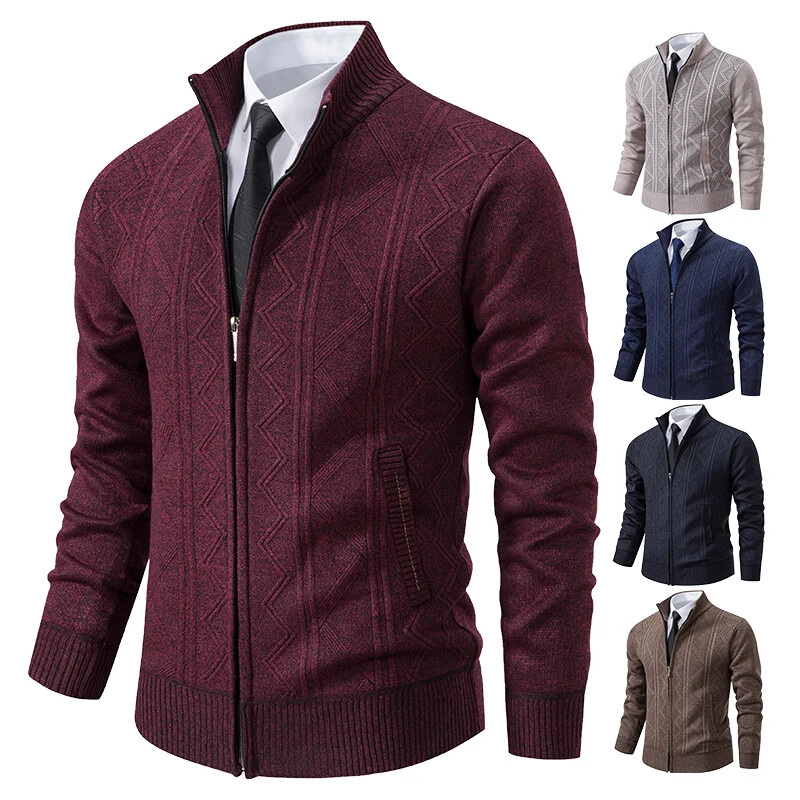 Thickened Jacket Men's Autumn Winter Line Stand Collar