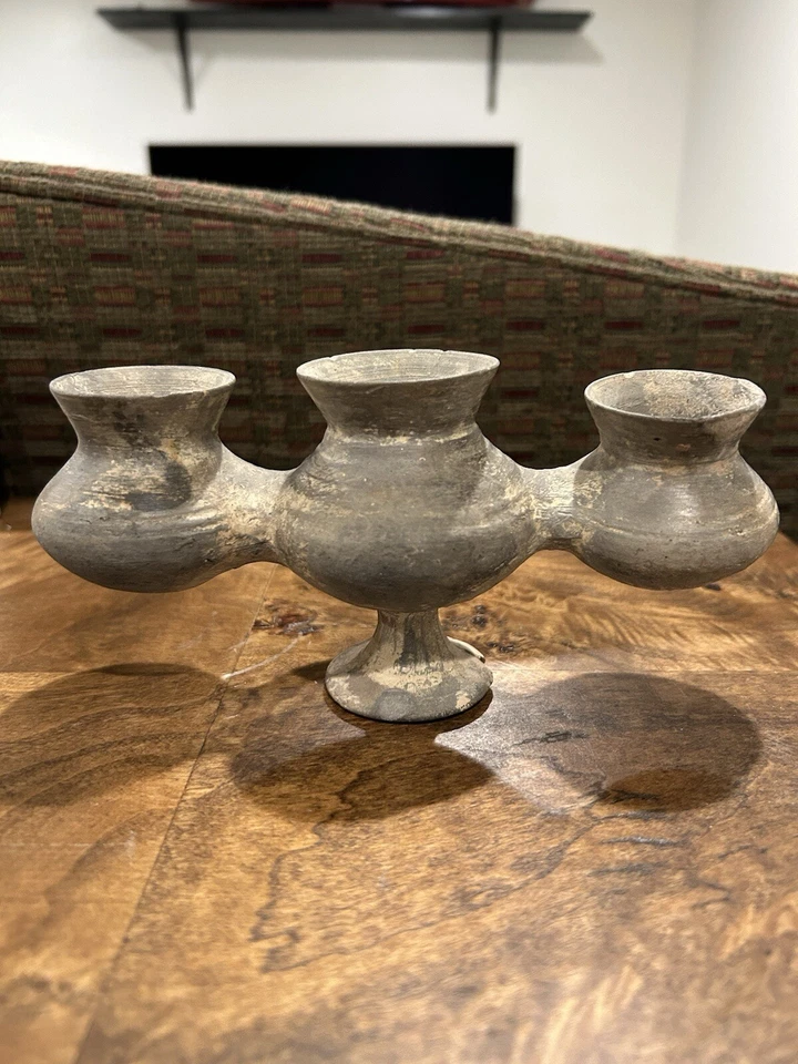 Rare Gray Ancient Ceremonial Jug, Ancient Vessel, Ancient Clay Pot/Vase  - Image 3 of 4