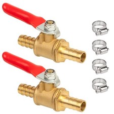 5/16" Barbed Shut off Ball Valve, Brass Hose Barb Fitting for Air, Gas, Fuel,Oil