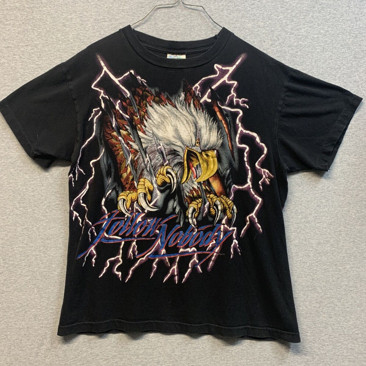VTG 90s Follow Nobody Eagle American Thunder Tee Shirt LG