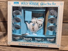 Vintage Chilton Toys Holly Hobbie miniature china tea set in its original box.