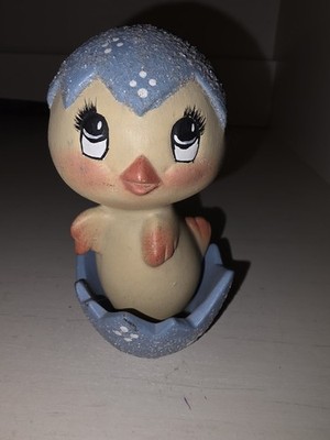 Vintage Ceramic Hatching Chick Duckling Figurine Easter Decor. Adorable!