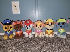 Paw Patrol Plush Set 6-pc, 6-inch, Skye, Marshall, Rubble, Chase, Rocky, Zuma