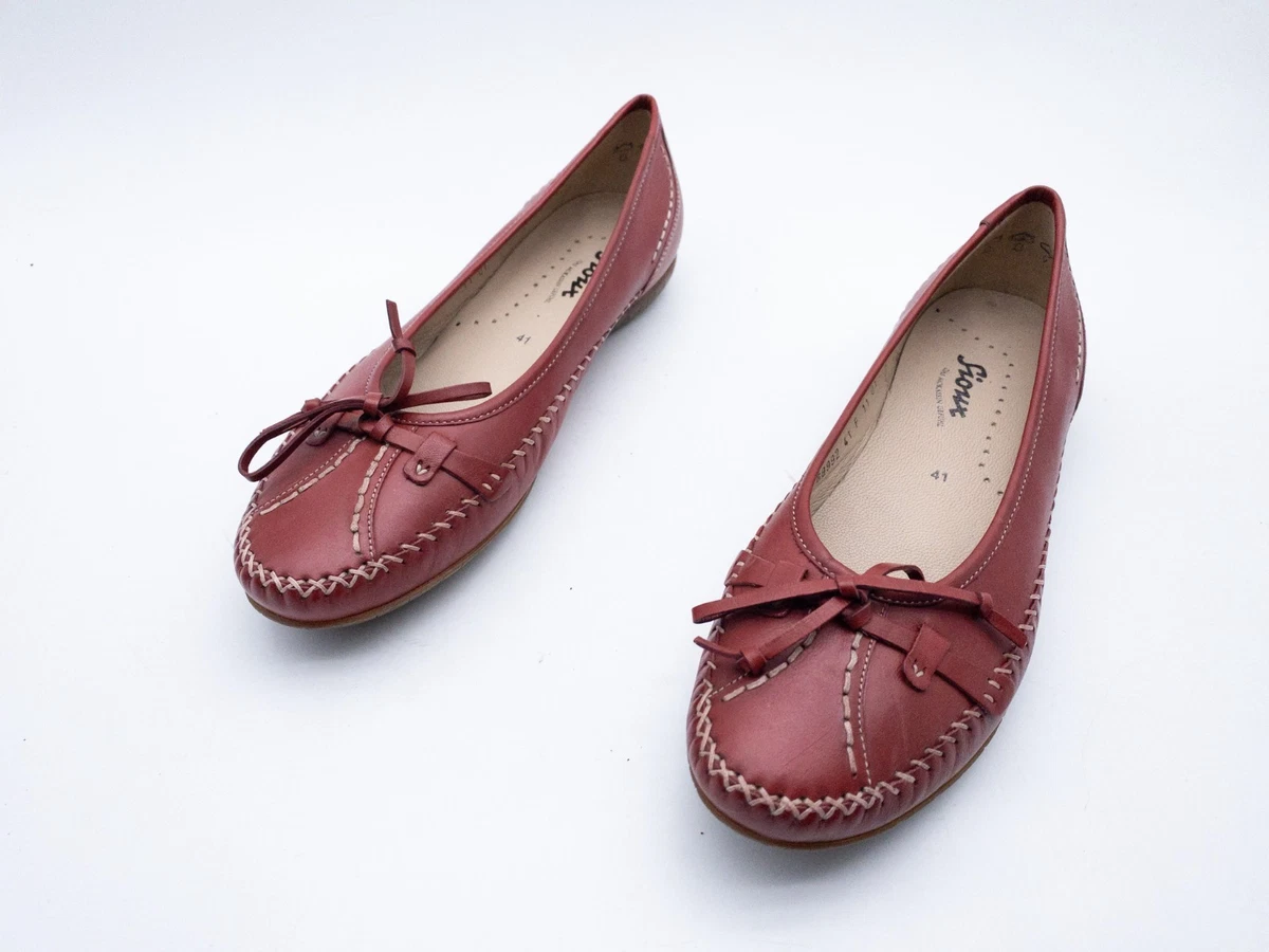 Mocassins Femme ALLROUNDER Cuir Rouge Taille 37.5 (UK 4.5) état Très Correct