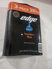 3 - Pack edge sensitive skin shave gel with Aloe new 9.5 oz each