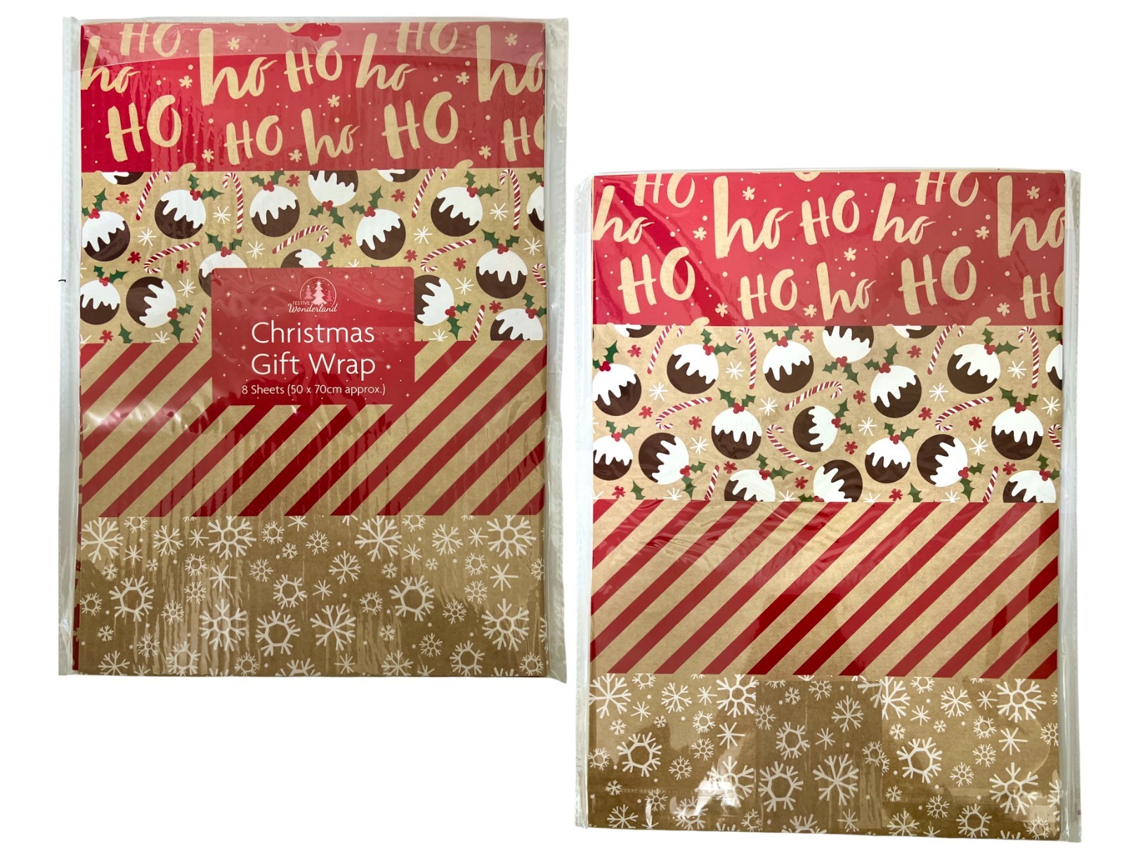8 Large Christmas Gift Wrapping Paper Sheets Cute Traditional XMAS (50x70) - Image 3
