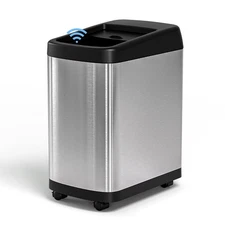 ELLO&ALLO 13 Gallon Kitchen Trash Can Roll Up Lid, Touchless Motion Sensor