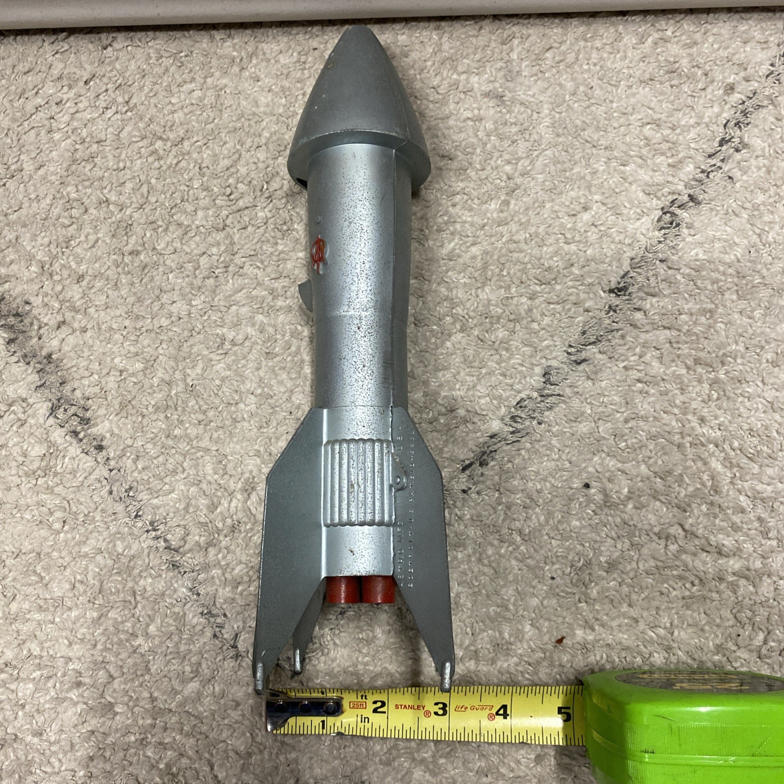 Vintage Rocket Ship Bank Works! ~ 1957 Astro Mfg. ~ Space Age Mid Century Modern