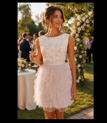 BCBGeneration Blush Beige Tutu Dress Sz 0 Tulle Coquette Parisian Tea Party NWOT