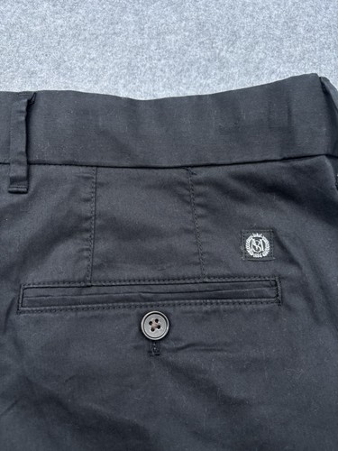 M&S Heritage Pantalone Chino Uomo W36 L33 Regular Fit Zip Fly Elasticizzato Nero Nuovo con etichette - Foto 17 di 19