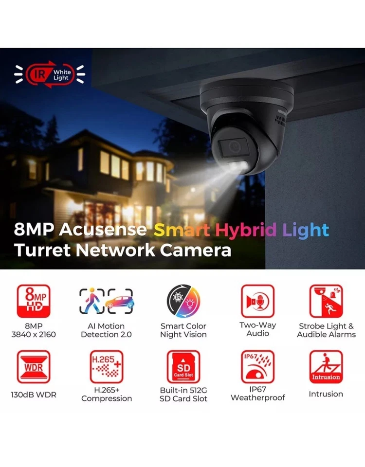 Hikvision DS-2CD2387G2H-LISU/SL 4K 8MP Smart Hybrid Dual Light ColorVu IP Camera - Image 4 of 4