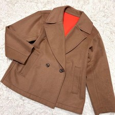 Mackintosh Philosophy Wool Pea Coat Beige Brown Women Japan MDouble Short