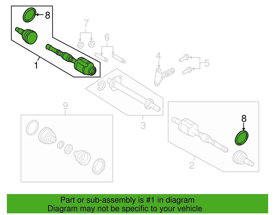Conjunto de eje delantero derecho Ford OEM CT4Z-3A428-C Motorcraft TX-735 Foto 4 de 4
