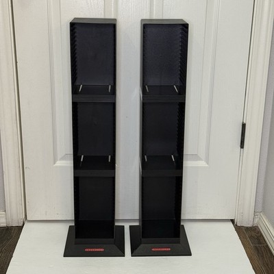 Lot Of 2 Laserline 50 CD Storage Tower Organizer Display Rack Holder Black 29''