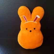 Fetch For Pets Large 11" Orange PEEPS Bunny Rabbit Plush With SQUEAKERS Dog Toy