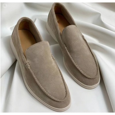 Men British Faux Suede Slip-On Flat Casual Lazy Loafers Driving Shoes Fashion