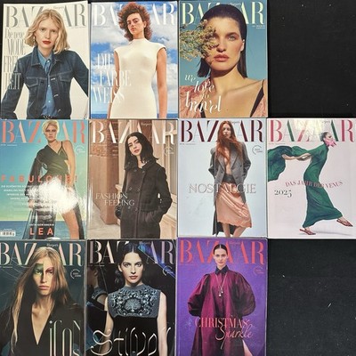 Harpers Bazaar Magazin Konvolut 10 Hefte Sammlung Mode Zeitschrift 2024 2025 Set