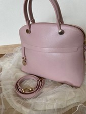 FURLA Hyper Handbag Shoulder Bag Leather Pink Gold Handware 2way from Japan