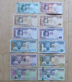 MONGOLEI / 12 vers. Banknoten