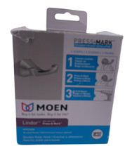 Moen MY8703BN Lindor Double Robe Hook in Spot Resist Brushed Nickel Finish Open