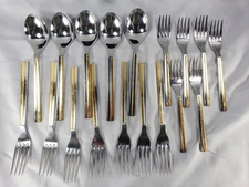 RETRONEU CENTER STAGE STAINLESS 18 PIECE MIXED LOT - SPOONS AND FORKS - USED
