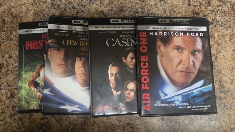 4K BLURAY LOT - FIRST BLOOD, A FEW GOOD MEN, CASINO, AIR FORCE ONE