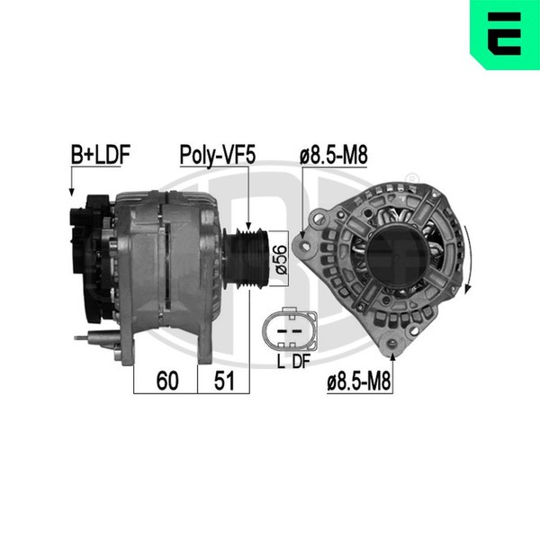 ERA Lichtmaschine Generator Lima 209043A FüR VW 14V Lupo 1 6X1 6E1 Polo 6N2 SDI-image