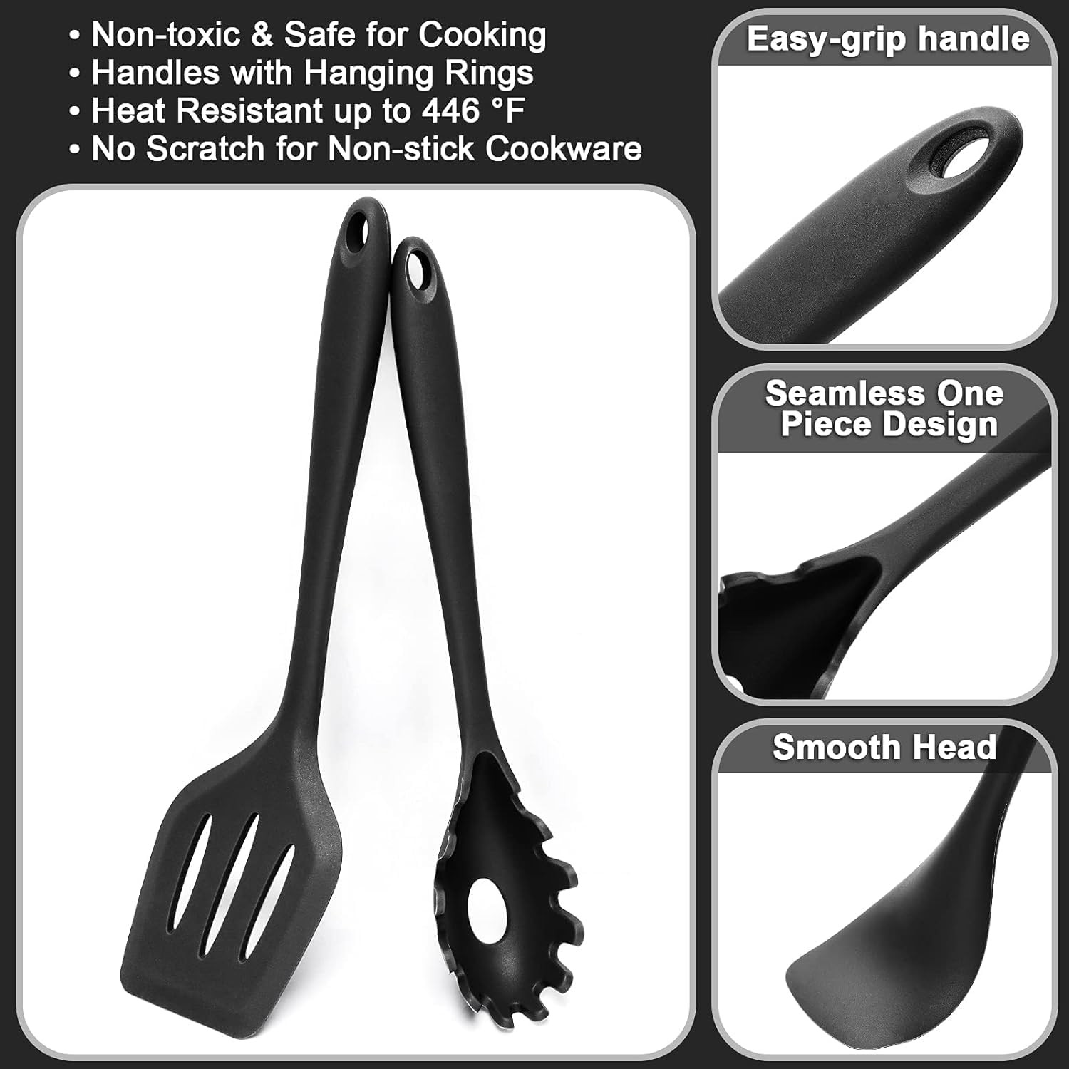 Juego de utensilios de cocina de silicona Wildone 5 piezas antiadherentes resistentes al calor PVP £18,99