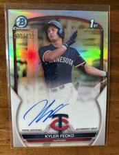 2023 Bowman Chrome KYLER FEDKO 1st Chrome Refractor Auto #/499 Twins #CPA-KF