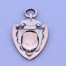 Antique Sterling Silver Rose Gold Watch Fob by William Hair Haseler 1911 UK