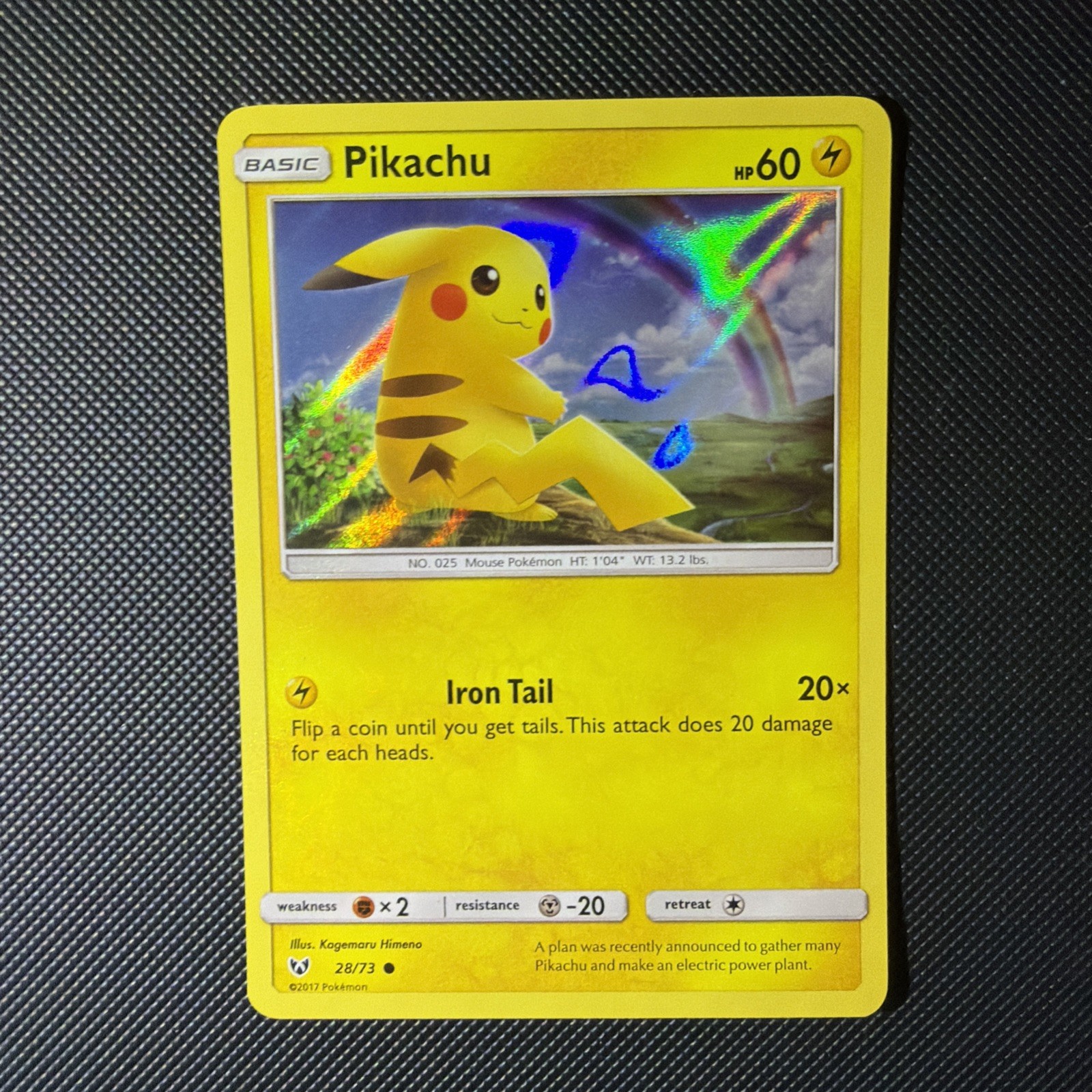 Pokemon TCG Pikachu 28/73 Shining Legends Holo NM