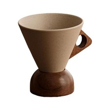 Cone Shape Coffee Cup Ceramic Tea Cup Classic with Handle Drinking Mug Tea