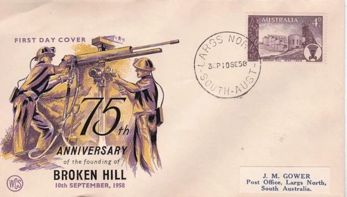 AFD6639) Australia FDC 1958 Wesley, Anniv. of Founding of Broken Hill, Addressed