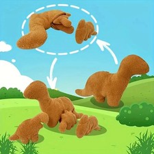 4pc Dinosaur Dino Nugget Pillow Chicken Nugget Plush Toy Cartoon Stuffed Animal