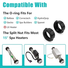 2" Spa Hot Tub Heater Split Nut Unions Parts for Balboa Heater Split Nut Suitabl