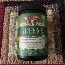 Barlean's Greens Organic Powder Supplement 30-Day Supply 8.47oz NEW Exp 10/2026