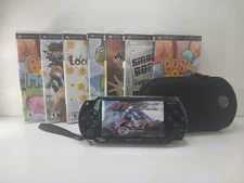 Psp 1001 Black With Charger With 6 Games And 2 Extra Cases