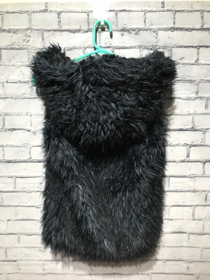 Gap Kids Girl, sz: XL, Black Faux Fur Vest With Hood, Pocket, Lined, Hook&Eye - Image 4 of 4