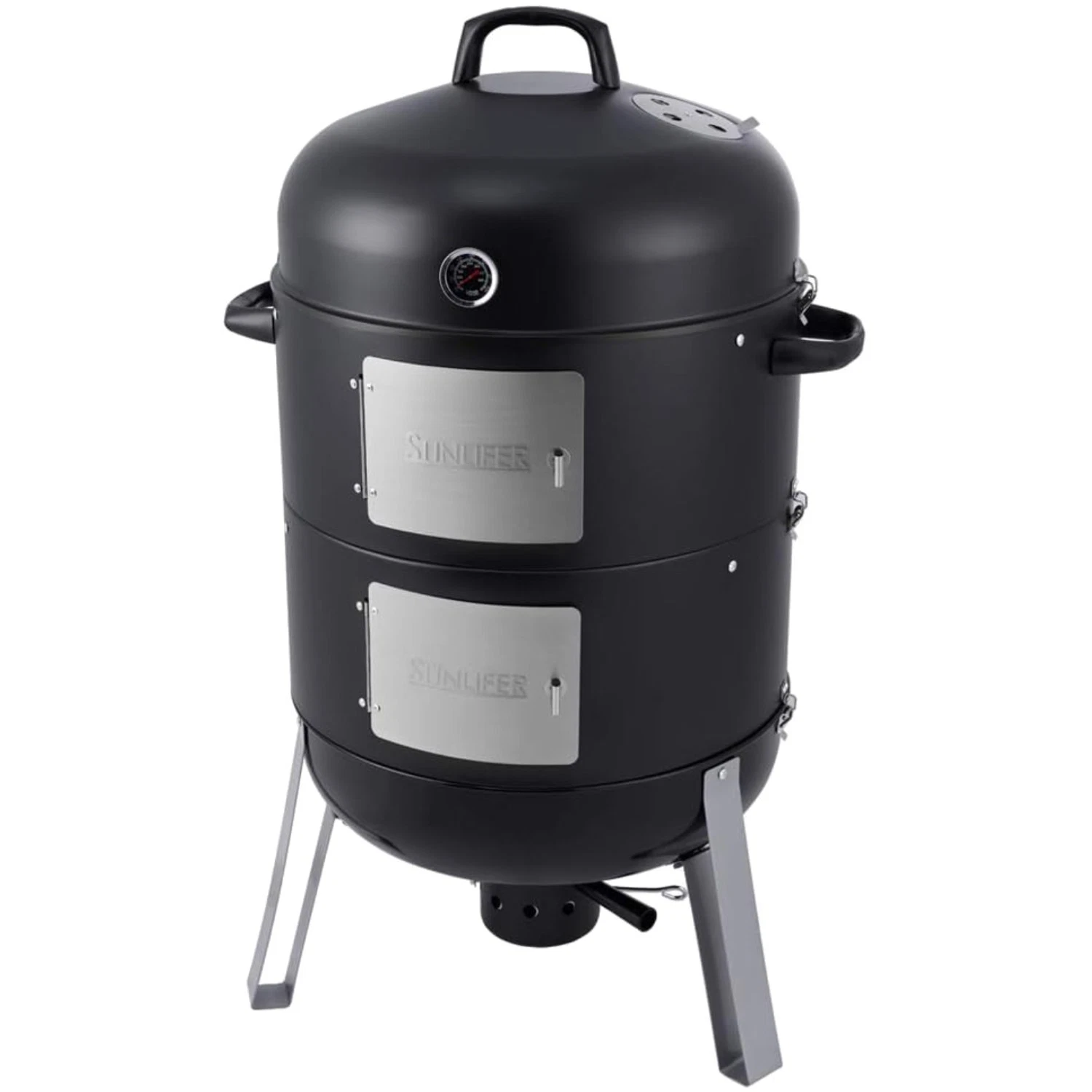 Robust 20.5” Charcoal Smoker & Grill with Built-in Thermometer – Ideal for BBQ